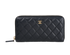 Chanel Long Zip Wallet, &pound;595, Accessories, Black, Leather, Front view